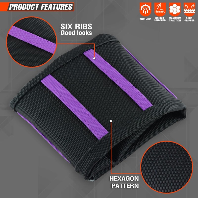 fewfuss Universial Dirt Bike Seat Cover - Soft Ribbed Rubber Seat Covers for Motorcross Enduro (Purple) - Image 5
